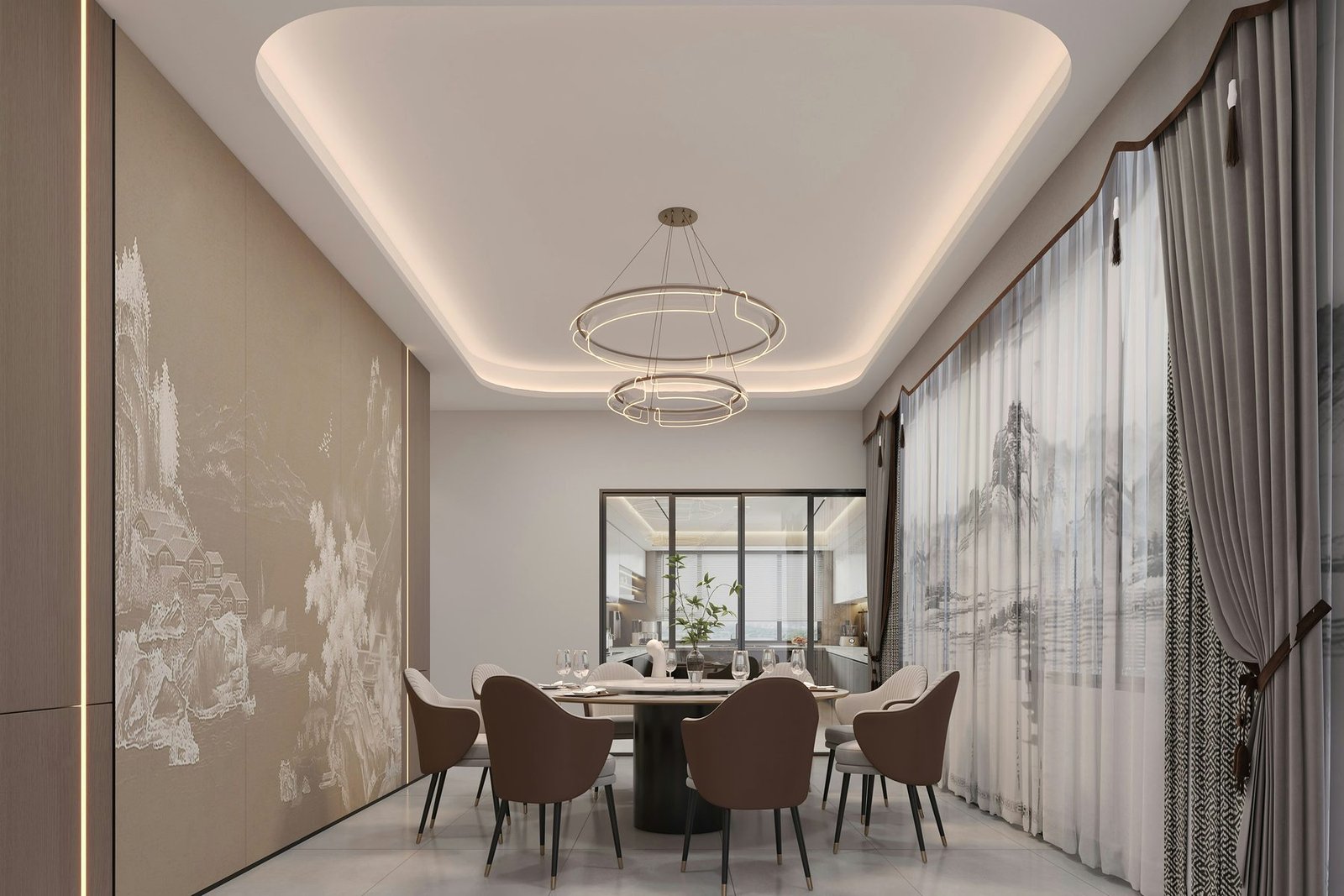 Light-filled luxury dining interior